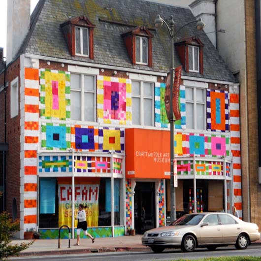 OCAFAM: Granny Squared - Temporary Public Art on the Craft and Folk Art Museum in Los Angeles