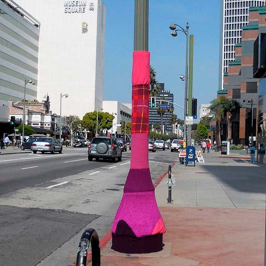 Street Lamp Cozy - Public Art at the Craft and Folk Art Museum in Los Angeles