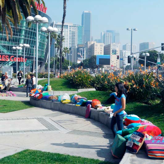 Wish I Were Here - Public Art Project by Darlyn Susan Yee with Yarn Bombing Los Angeles and Un-Space Ground